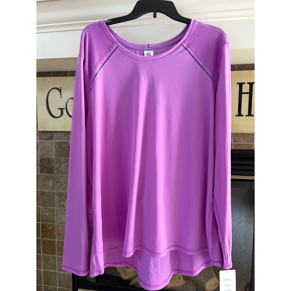 C9 Champion Womens Mountn Lilac Long Sleeve Athletic Top Zipper Pocket 3X‎
